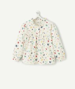 Blouse bébé fille blanche avec formes géométriques colorées - 9 M