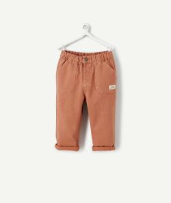 Pantalon relax bébé garçon en fibres recyclées rose avec patch - 24 M