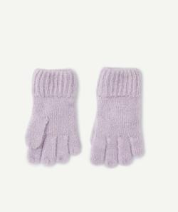 Gants en tricot fille violet - 2-4 A
