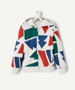 Gilet à capuche garçon en fibres recyclées imprimé coloré - 5 A