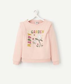 Sweat rose fille avec détails ailerons en fibres recyclées - 8 A
