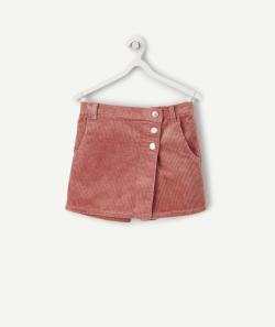 Jupe-short fille en velours côtelé rose - 14 A
