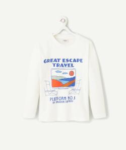 T-shirt manches longues garçon en coton biologique avec motif great escape - 6 A