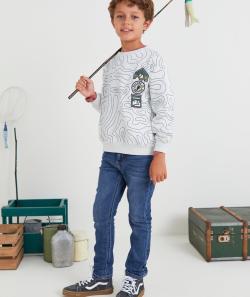 Le jean slim bleu garçon low impact avec patch brodé - 14 A