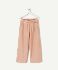 Pantalon large fille en maille pailleté rosé - 4 A