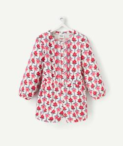 Combishort à manches longues bébé fille imprimé fleuri rose - 6 M
