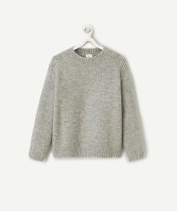 Pull en tricot garçon gris chiné - 4 A