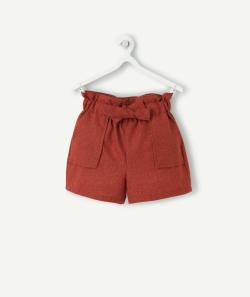 Short droit fille rouille et pailleté - 14 A