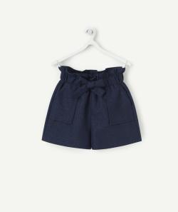 Short droit fille bleu marine et pailleté - 10 A