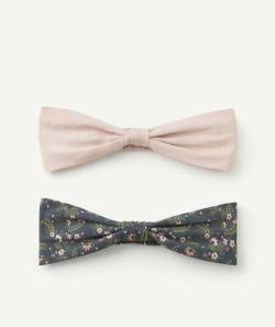 Lot de 2 bandeaux fille rose pâle et bleu canard imprimé fleuri - TU
