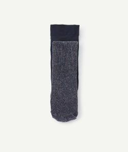 Paire de collants bleus avec détails pailletés bleu rose et argenté - 35-38