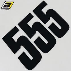 Stickers numéro cross 5 noirs 10 cm Blackbird (jeu de 3)
