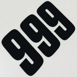 Stickers numéro cross 9 noirs 10 cm Blackbird (jeu de 3)