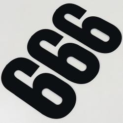 Stickers numéro cross 6 noirs 13 cm Blackbird (jeu de 3)