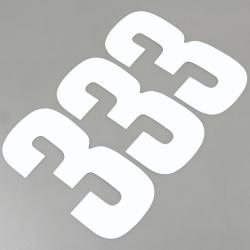 Stickers numéro cross 3 blancs 16 cm Blackbird (jeu de 3)