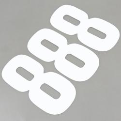Stickers numéro cross 8 blancs 16 cm Blackbird (jeu de 3)