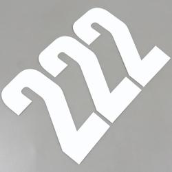 Stickers numéro cross 2 blancs 16 cm Kutvek (jeu de 3)