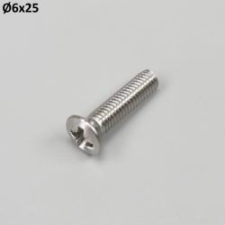 Vis 6x25 mm tête fraisée bombée (à l'unité)