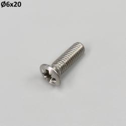 Vis 6x20 mm tête fraisée bombée (à l'unité)