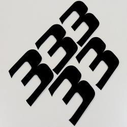 Stickers numéro cross 3 noirs 11,5 cm Puig (jeu de 5)