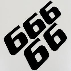 Stickers numéro cross 6 noirs 11,5 cm Puig (jeu de 5)