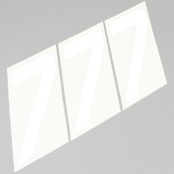 Stickers numéro cross 7 blancs 14 cm (jeu de 3)