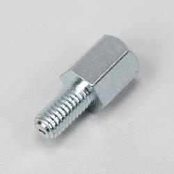 Adaptateur de rétroviseur Ø10 mm à Ø8 mm chromé (filetage intérieur Ø10 mm standard, extérieur Ø8 mm inversé)