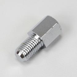 Adaptateur de rétroviseur Ø10 mm à Ø10 mm chromé (filetage intérieur Ø10 mm standard), extérieur Ø10 mm standard)
