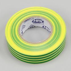 Rouleau adhésif chatterton VDE 19 mm HPX jaune et vert (20 mètres)