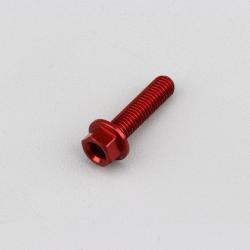 Vis 5x20 mm tête hexagonale embase Evotech rouge (à l'unité)