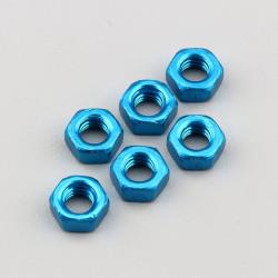 Écrous Ø6x1.00 mm Puig bleus (lot de 6)