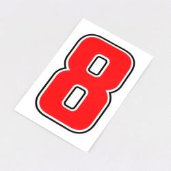 Sticker numéro 8 rouge 6.3 cm
