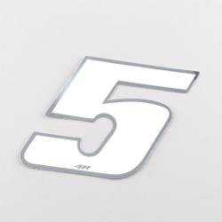 Sticker numéro 5 blanc holographique 6.5 cm