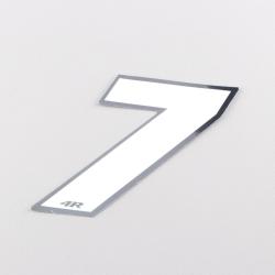 Sticker numéro 7 blanc holographique 6.5 cm
