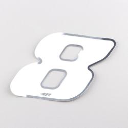 Sticker numéro 8 blanc holographique 6.5 cm