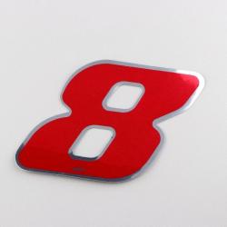Sticker numéro 8 rouge holographique 6.5 cm