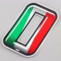 Sticker numéro 0 tricolore Italie 10 cm