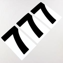 Numéros cross 7 noirs 13 cm Ahdes (jeu de 3)