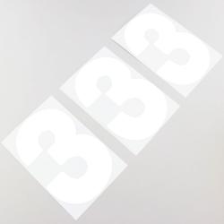 Numéros cross 3 blancs 13 cm Ahdes (jeu de 3)