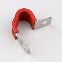 Collier de fixation articulé pour durite ou câble Ø16 mm rouge