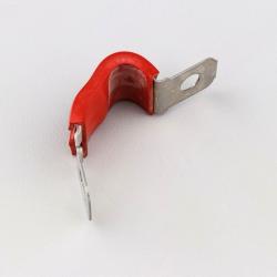 Collier de fixation articulé pour durite ou câble Ø9.5 mm rouge