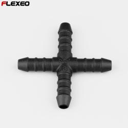 Raccord de durites en X Ø8 mm Flexeo noir