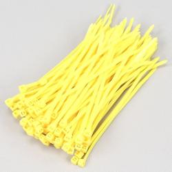 Colliers plastique (rilsan) 2.5x100 mm WKK jaunes (100 pièces)
