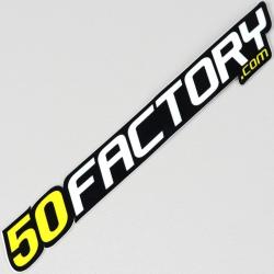 Sticker 50 Factory 18 cm jaune haute résistance