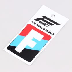 Sticker lettre F pour plaque de vélo BMX Forward 4 cm blanc (homologué UCI)