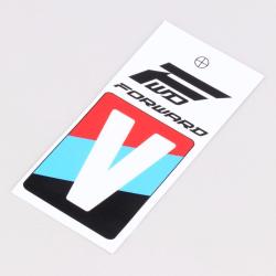 Sticker lettre V pour plaque de vélo BMX Forward 4 cm blanc (homologué UCI)