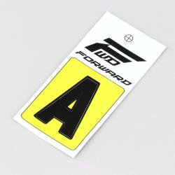Sticker lettre A pour plaque de vélo BMX Forward 4 cm noir (homologué UCI)
