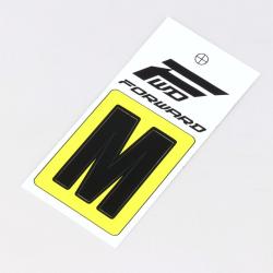 Sticker lettre M pour plaque de vélo BMX Forward 4 cm noir (homologué UCI)