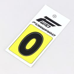 Sticker lettre O pour plaque de vélo BMX Forward 4 cm noir (homologué UCI)