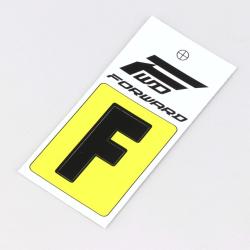 Sticker lettre F pour plaque de vélo BMX Forward 4 cm noir (homologué UCI)